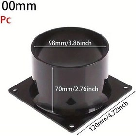 Resim Willowhaven 100mm Flange Konnektör 75 100 120 150mm Kare Tabanda Abs Hava Bağlantı Fitiği 