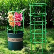 Resim 60 adet Yığınlanabilir 10 Katmanlı Bitki Destek Halkaları - Kolay Montaj, Dayanıklı Plastik Bahçe Çiçek Saksı Standları, Açık ve Kapalı Bitkiler için, Yeşil, Patio Bitki Destekleri | Yığınlanabilir Destekler | Dayanıklı Plastik Halkalar, Bitki Destek Yapısı 