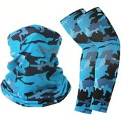 Resim Dashanshop Kamufle Mavi 2li Kol Kolluğu Maske Bandana Ve Çorap Seti Outdoor Spor 