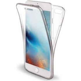 Resim İphone 8 Plus Uyumlu 360 Ön Arka Tam Koruyucu Şeffaf Silikon Full Body Kılıf 