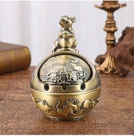 Resim Createtech Zarif Yivli Yaşam Vintage Tasarım Tablası Rüzgar Nimet Masa Küre Küllük Kül Kelimeler Kapaklı Hayvan Geçirmez Desen Dekorasyon A Cf 