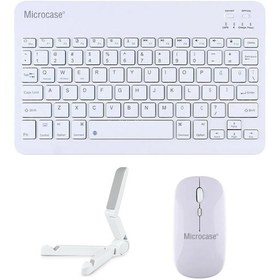 Resim Microcase Huawei Matepad Air 2025 İle Uyumlu Türkçe Bluetooth Klavye+mouse+tablet Standı Beyaz Al5166 Lazer 