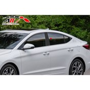 Resim KORAY EXCLUSİVE Hyundai Elantra 2017-2022 Karbon Kapı Direği Kaplaması Cam Direği Şık Görünüm 6 Parça 