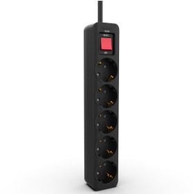 Resim Inca Ipw-44sy3 5 Port Akım Korumalı Kırmızı Led Tuşlu Priz 3m - Siyah 