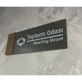 Resim Dekokonsept Wooden Serisi (TOPLANTI ODASI ) Ofis Oda Kapı İsimliği Yönlendirme Tabelası 