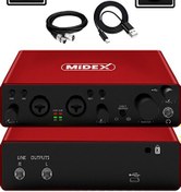 Resim Midex GLX-800RD Üst Segment USB 2 Giriş 2 Çıkış 24 bit/192 kHz Stüdyo Ses Kartı 