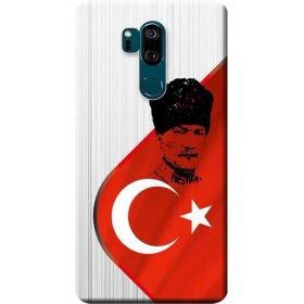 Resim Ceppare Lg G7 Thinq Kılıf LG-G710 Desen Baskılı Silikon Kapak Atatür Bayrak STK:361 