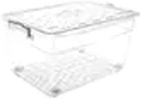 Resim 1. Kalite Şeffaf Plastik Büyük Boy 55 Litre Tekerlekli Saklama Kabı 55x35cm Yükseklik:32 