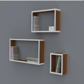Resim Kenzlife kitaplık neslişah 030*060*20*3 cvz duvar rafı 