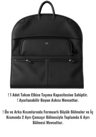 Resim Çantachım Takım Elbise Seyahat Çantası Deri Çok Amaçlı Siyah 