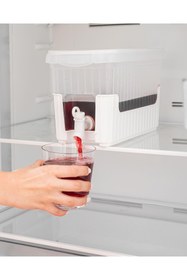 Resim fantastik store Beyaz Buzdolabı İçi Musluklu Ayaklı Su -Limonata - İçecek Sebili Piknik Bidonu 4 LT - Lisinya 