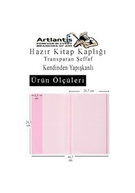Resim Hazır Kitap Kaplığı Şeffaf Buzlu Kırmızı 10 Adet 1 Paket Cırtlı Ayarlanabilir Kendinde Yapışkanlı Kaplık Okul Sınıf Kırmızı 