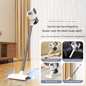 Resim Kablosuz Elektrikli Süpürge-Paspas Kombinesi, Çift Modlu Verimli Vakumlama ve Paspaslama Entegrasyonu ile Donatılmış, Eksiksiz Temizlik için 270° Dönen Fırça Başlığı, Hafif ve Kullanımı Kolay, Evinizin Tazeliğini Korumak için 