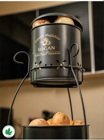 Resim Lin Metal 2 Katlı Metal Patates Soğan Kovası - Siyah 