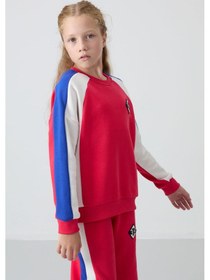 Resim Tommylife Tommy Life Viva Kırmızı Pamuklu İçi Tüylü Yumuşak Dokulu Standart Fit Baskılı Kız Çocuk Eşofman Takım - 75165 Kırmızı 