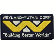 Resim 1 adet Weyland-Yutani Corp. Nakışlı Ütüyle Yapışan Yama - Siyah Arka Plan Üzerine Beyaz Yazılı Cesur Sarı "W", Lacivert & Sarı Tasarım DIY Kot Pantolonlar, Ceketler, Çantalar ve Şapkalar için 