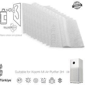 Resim FAF FİLTRE 10 Adet Xiaomi Air Purifier 3h Uyumlu Gümüş Iyonlu Elektrostatik Toz Tutucu Ön Filtre 