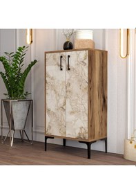 Resim Variant Prag Ayakkabılık - Ceviz / Beyaz Mermer Beyaz 