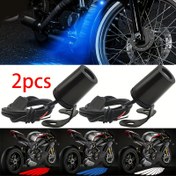 Resim 2'li Paket Motosiklet LED Zemin/Kanat Işıkları - Elektrotsuz Koruma ile 12V-36V Melek Kanadı Projektör Işını, Motosikletler, Elektrikli Scooterlar ve Modifiye Edilmiş Bisikletler için Uygun - Dekoratif Güvenlik Aydınlatması, Motosiklet Aksesuarları 