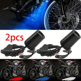 Resim 2'li Paket Motosiklet LED Zemin/Kanat Işıkları - Elektrotsuz Koruma ile 12V-36V Melek Kanadı Projektör Işını, Motosikletler, Elektrikli Scooterlar ve Modifiye Edilmiş Bisikletler için Uygun - Dekoratif Güvenlik Aydınlatması, Motosiklet Aksesuarları 