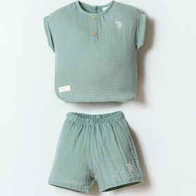 Resim U.s. Polo Assn. Erkek Bebek Yeşil Şort Takım 5274-49969 Yeşil 