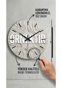 Resim Renkli Baskı Desenli Sayılı Hediyelik Ahşap Sessiz Tablo Duvar Saati 102 Renkli 