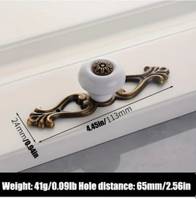 Resim Dashanshop Beyaz Antik Bakır Seramik Dolaş Ve Çekmece Kolu Mutfak Dolap Kapı Tokmağı Beyaz 