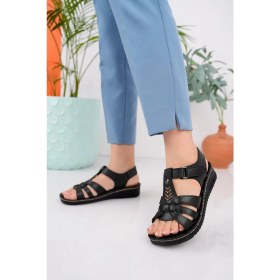 Resim Muggo Soft Kadın Garantili Günlük Ortopedik Kaymaz Taban Comfort Rahat Sandalet 