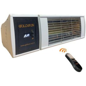 Resim GOLDSUN Supra Plus 2000 W Kumandalı Kademeli Suya Dayanıklı Elektrikli Beyaz Renkli Dış Ortam Isıtıcısı 