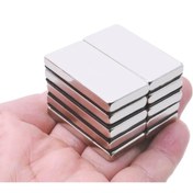Resim 1 Adet 40x20x5mm Neodyum Magnet Güçlü N35 Mıknatıs Köşeli Nikel Kaplama 