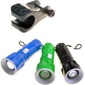 Resim Buffer® Pilli Zoomlu Ledli Bisiklet Ön Farı El Feneri Aydınlatma Lambası 