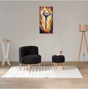 Resim mhrgroup cma Modern Teddy Kumaş Ahşap Ayaklı Berjer Koltuk & Puf | Şıklık ve Konfor Bir Arada İkili Çay Seti 