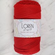 Resim Loren Polyester Soft Macrame Kırmızı El Örgü İpi - LM019 - 34432 