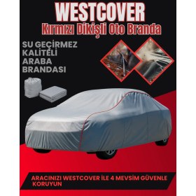 Resim WestCover Audi A4 Allroad Wagon Uyumlu(Kırmızı Dikişli-Gri) Oto Branda,çadırı 