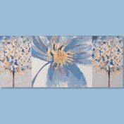 Resim Q-Art Dekoratif Blue Spring Kanvas Tablo - 50x120 cm 