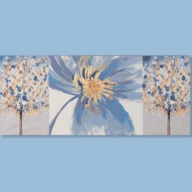 Resim Q-Art Dekoratif Blue Spring Kanvas Tablo - 50x120 cm 