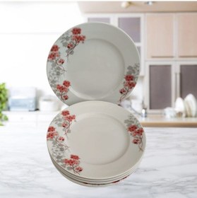 Resim Gür Al Porselen Çiçek Desenli 6 Adet 25cm Servis Tabağı 