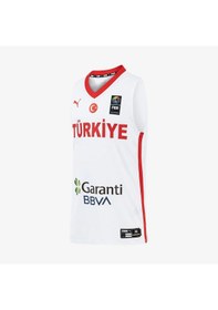 Resim Puma Turkey V-neck Game Jersey Erkek Beyaz Basketbol Forması 606606 Beyaz 