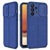 Resim Smcase Samsung Galaxy A13 4g Kılıf Lensi Kamera Korumalı Deri Dokulu Silikon Lacivert 