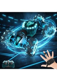 Resim Mj Toys Uzaktan Kumandalı Şarjlı Led Işıklı Bilekten Kontrollü Araba Akrobat Drift Stunt 4x4 Oyuncak Araba mavi 
