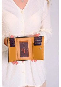 Resim Just Polo Günlük Kombinlere Uygun Kadın 6 Kart Bölmeli Fermuarlı Ve Çıtçıt Kapamalı Şık Cüzdan Shopper Siyah 