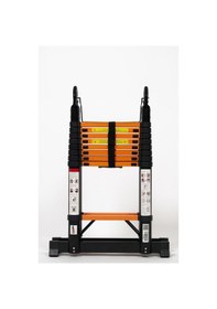Resim Cardilife 2.8 + 2.8 Metre Teleskopik Çelik Merdiven 9+9 Basamaklı 