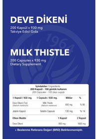 Resim Sepe Natural Nop Devedikeni Milkthistle Seed Full Potency 200 Kapsül x 930 MG 