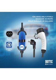 Resim Sgstec Ev Type2 16A Taşınabilir Elektrikli Araç Şarj Cihazı 