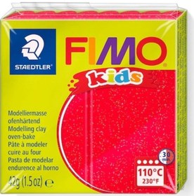 Resim Staedtler Fimo Kids Yumuşak Polimer Kil 212 Glitter Red 