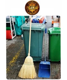 Resim AboutThePerfect Sağlam Saplı Ot Süpürge ve Büyük Temizlik Seti 