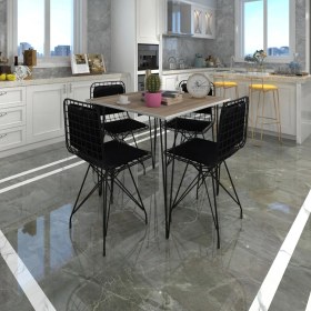 Resim Kenz Life Knsz Masa Sandalye Takımı HEM75MAZLUM Crdsyh 080*080 Sm 4 Sandalye Syhsyh Sırt Minderli 