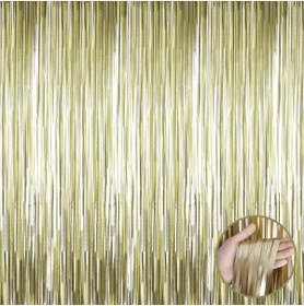 Resim AyrStore Mat Altın Püsküllü Kapı Perdesi - Parti, Bekarlığa Veda, Doğum Günü 1X2 M 