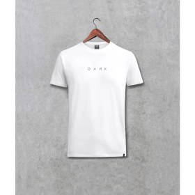 Resim Darkia Dark Dizisi Logo Minimal Baskılı Unisex Beyaz Tişört 