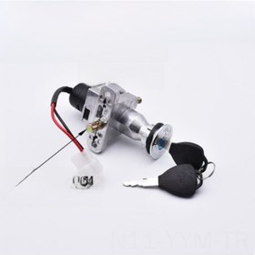 Resim Geeksen Elektrikli Motosiklet Güç Kilidi - 2 Çelik Elektrik Kilidi, Anahtarlı Ateşleme Anahtarı, Motor Güvenlik Aksesuarı Standart Tip 